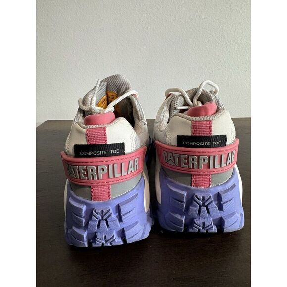 Stylish Women's Work Sneakers in Caterpillar Pink and Gray - Picture 6 of 8
